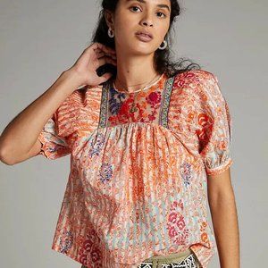 Anthropologie Embroidered Blouse